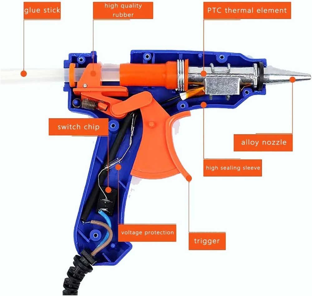 Safe & Efficient Mini Hot Glue Gun with 10 Sticks – Heats Quickly for Projects