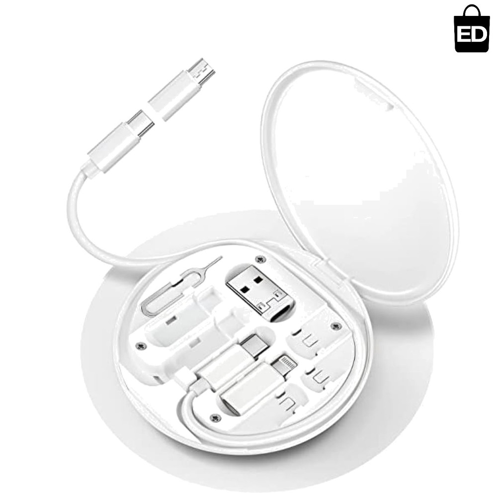 Elegantly Compact Multifunctional Data Cable Storage Box for USB-C & Micro-USB