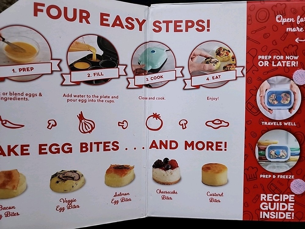 Dash Egg Bite Maker Countertop Egg Cooker, Teal - NEW in Box