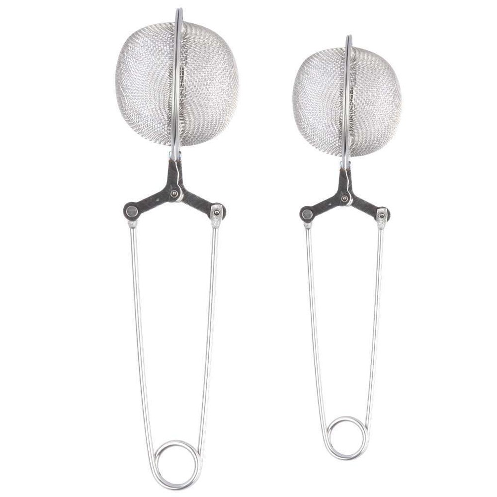 4 Pack Tea Infuser for Loose Leaf Tea Long Handled Mesh Snap Ball Tea Strainer