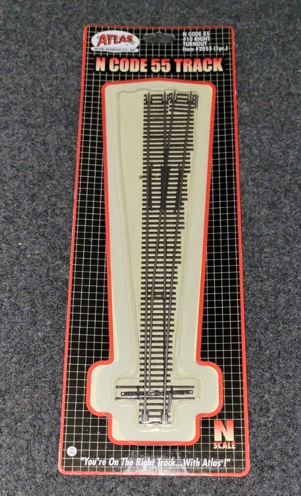 Atlas N Scale 2055  Code 55 #10 RH Turnout