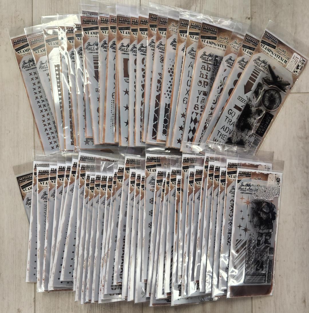 Tim Holtz Stampers Anonymous Clear Stamps & Stencil Set YOU PICK Over 35 Styles