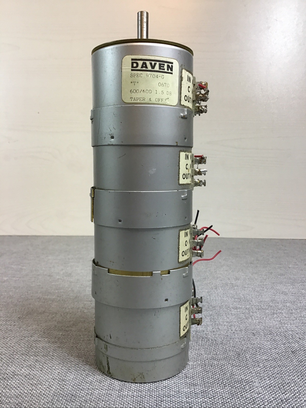 Daven SPEC 8704-G Quad “T” Audio Attenuator 600/600, 1.5 DB, Taper & off