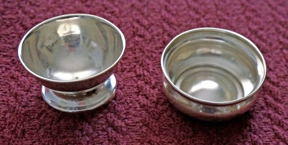 2 Antique Watson Sterling Silver Open Salt Cellars 24g