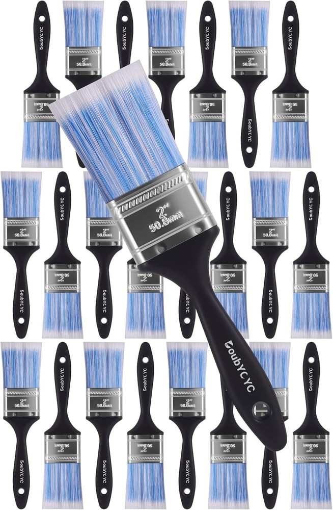 Paint Brushes, 2 Inch Paint Brush, Plastic Handle Flat Paint Brushes for
