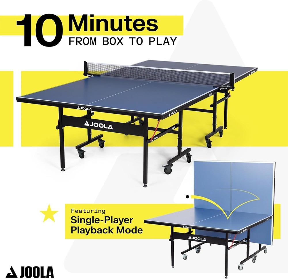 Tournament-Grade Indoor Ping Pong Table - Quick 10 Min Assembly - Foldable