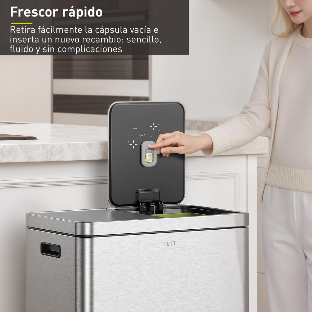 Refresh Deodorizer Pod Kit with Refillable Holder, 1 Pod + 1 Holder, Plant-Ba...
