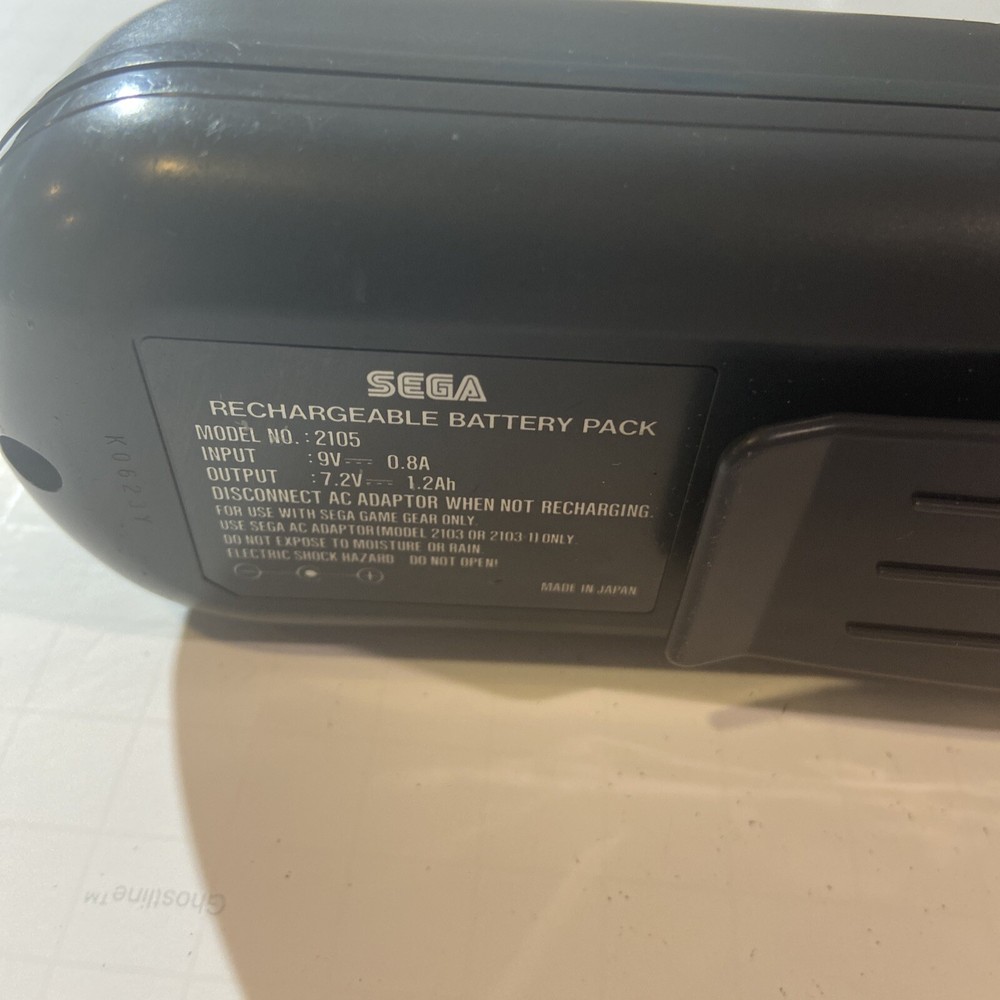 Sega Game Gear Battery Pack Model #2105 Untested, As is