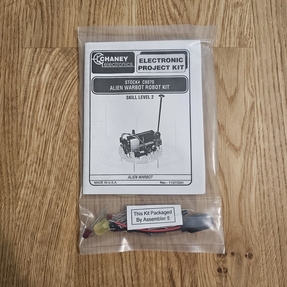 Alien Warbot Robot Kit - UNBUILT electronic project - Chaney Electronics C6870