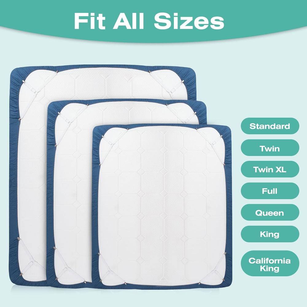 Bed Sheet Straps Easy to Install Fitted Triangle Clips Adjustable White 4 Pcs