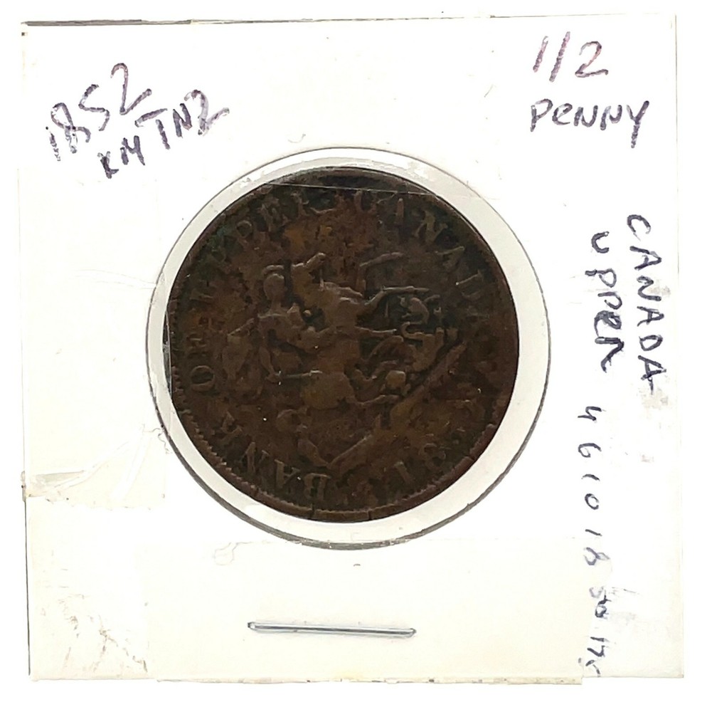 1852 Upper Canada 1/2 Penny Token KM TN 2 .