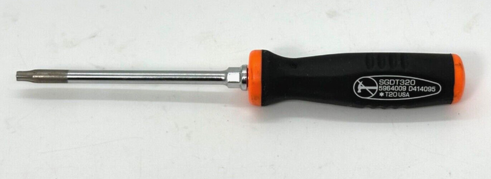🇺🇸 NEW SNAP ON Tools T20 TORX Driver Screwdriver Orange Soft Grip Star Mini