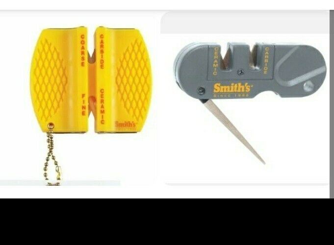 SMITH'S POCKET PAL  & 2 Step Carbide Ceramic Knife Sharpener Combo Set