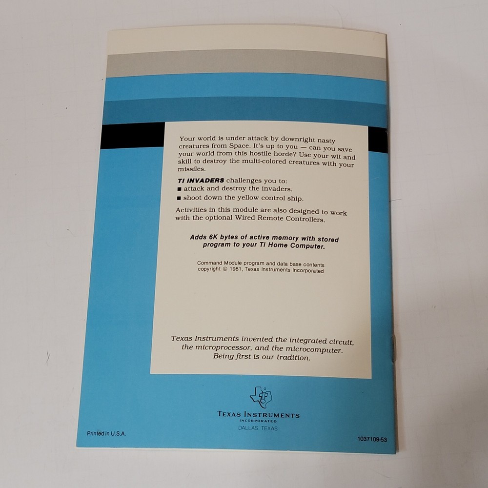 TI Invaders Texas Instruments Home Computer Reference Guide 1981