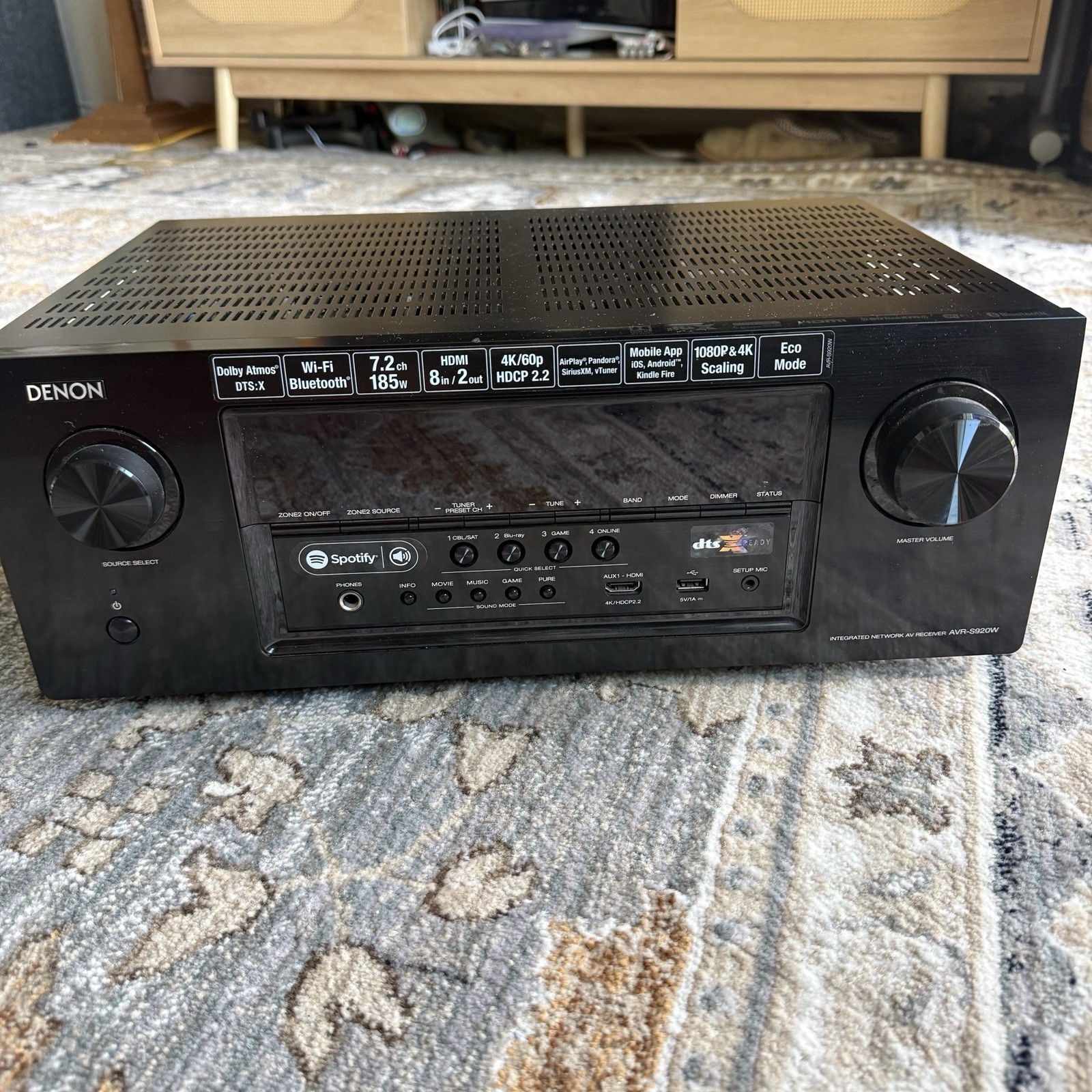 Denon AVR-S920W 7.2 Channel Network A/V Receiver NO REMOTE, Works! Spotify HDMI