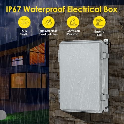 Waterproof Electrical Junction Box, IP67 Plastic Weatherproof Electrical