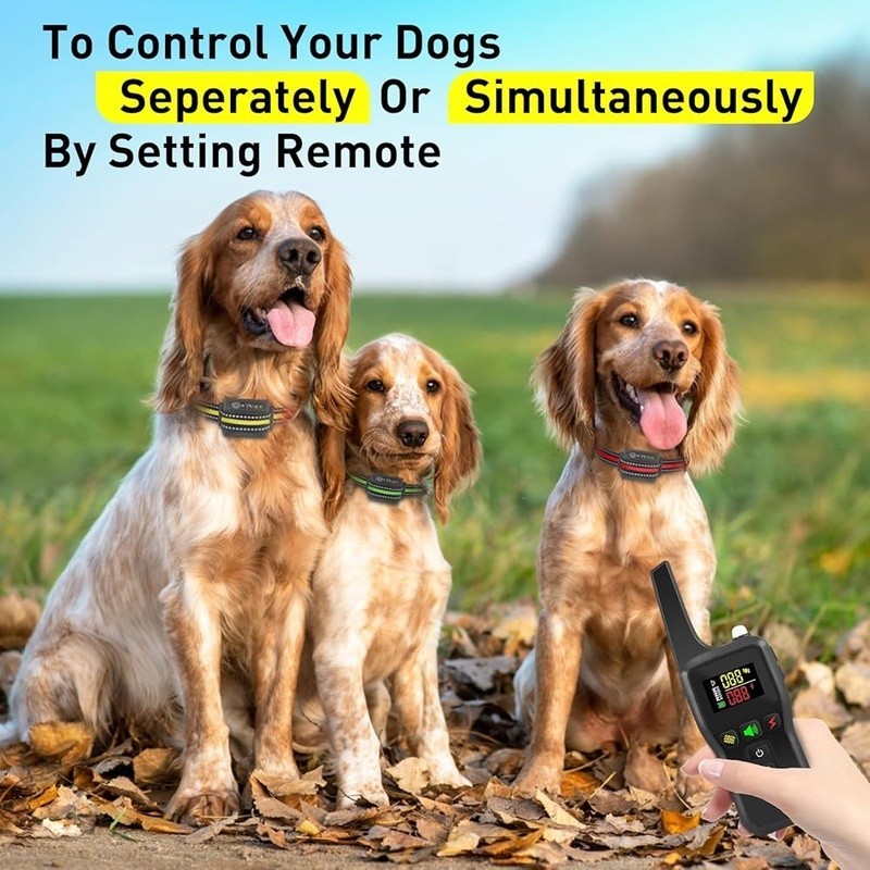 Automatic Bark Collar 3 Dogs Remote Control Vibration Shock Adjustable Modes New