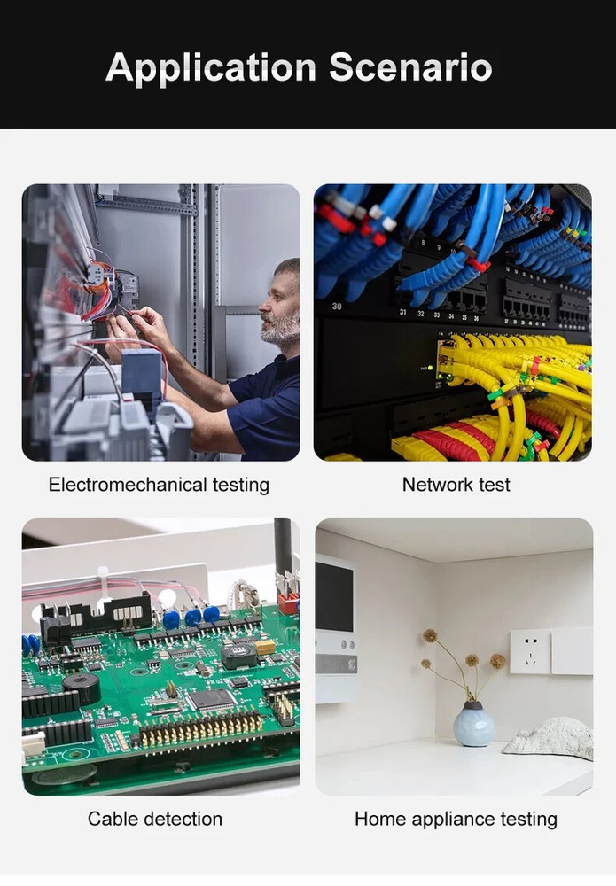 2in1 Network Cable Tester & Digital Multimeter Cable Tracker Cat5Cat6 PoE Tester