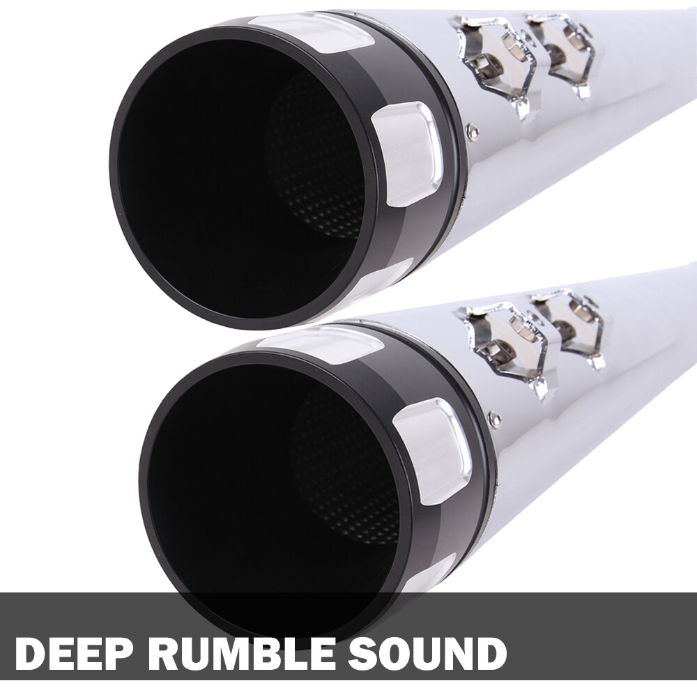 DNA 4" Mufflers Exhaust Pipe For Harley 1995-2016 Road King Street Electra Glide