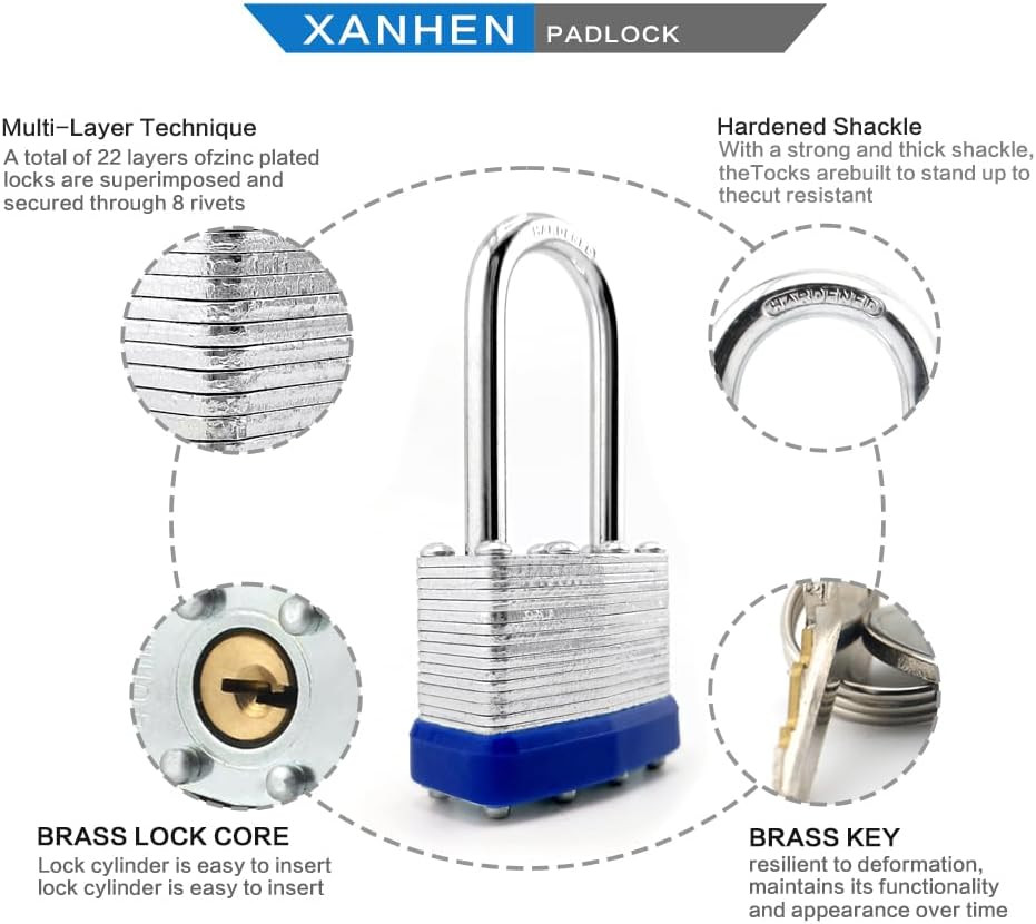 Lock Outdoor Padlocks, Key Lock, Padlocks with Same Key - Laminated Steel Keyed