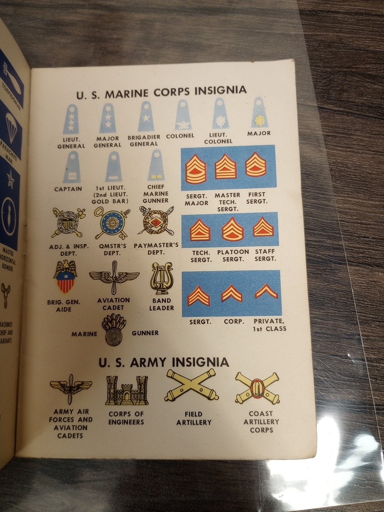 Original WW2 U.S. Army, Navy & Marine Corps Insignia Booklet, 1943 dated