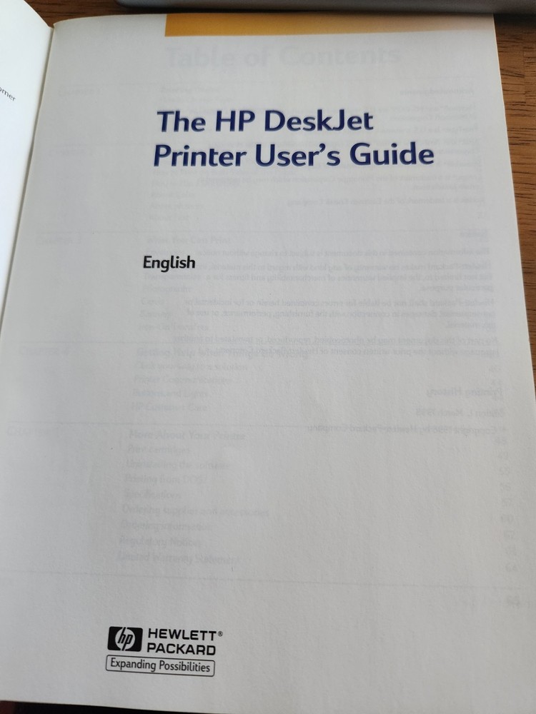 HP DeskJet 710C Series Printer User's Guide Hewlett Packard May 1998