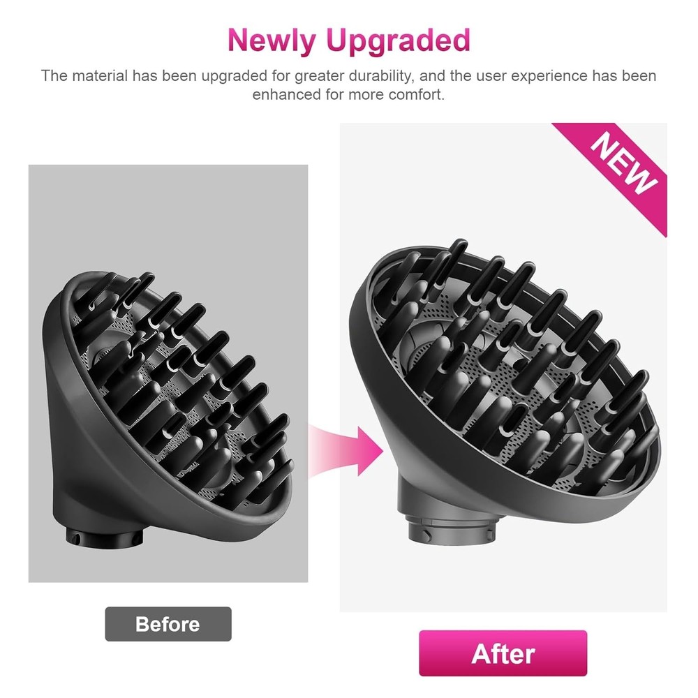 Upgraded Diffuser for Dyson Airwrap Styler, Portable Hair Dryer Diffuser Atta...