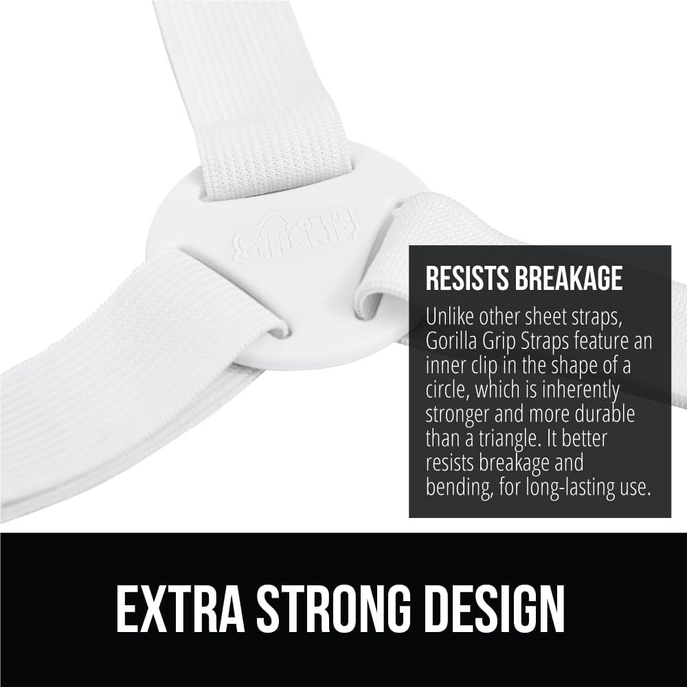4 Pack Adjustable Bed Sheet Holders Elastic Straps with Metal Clips