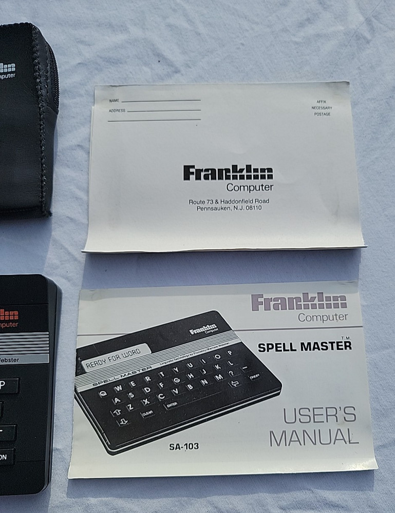 Franklin Computer Spell Master SA-103 Works with Case and Manual