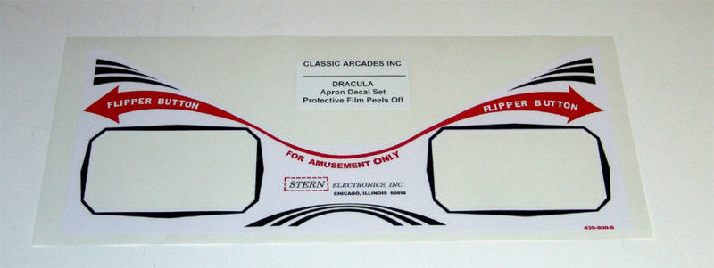 STERN Dracula Pinball Machine Apron Decal Set