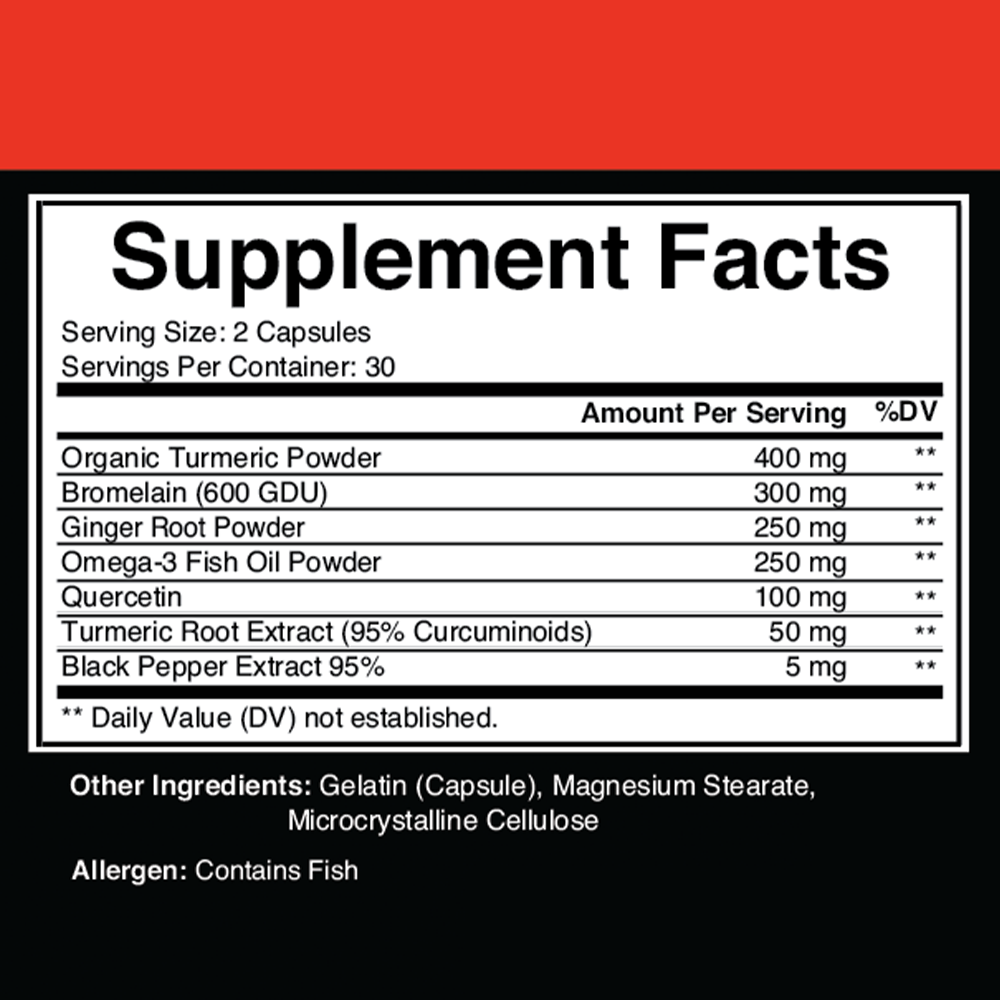 Angry Supplements Natural Turmeric Ginger Maxx, Joint Support Flexibility, 6PK