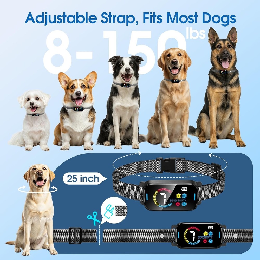 Upgrade Ultrasonic Bark Collar for Large Medium Small for Dogs Smart Automatic..