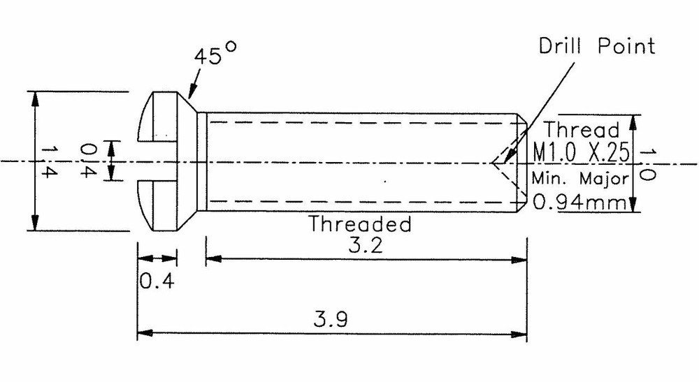 Nosepad Screw 1.0mm Thread ct 100 #SM402