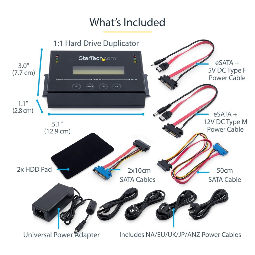 StarTech 2.5/3.5? SATA Hard Drive Duplicator w/ Multi HDD/SSD Image Backup