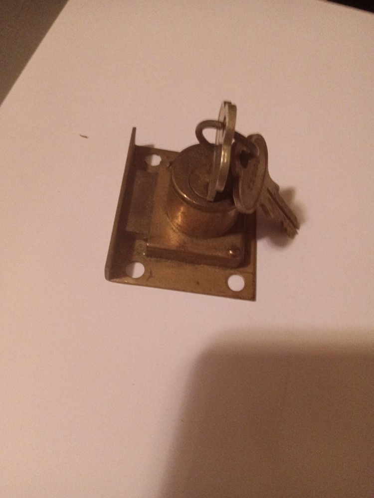 Vintage Solid Brass Norwalk Cabinet Door Or Drawer Lock