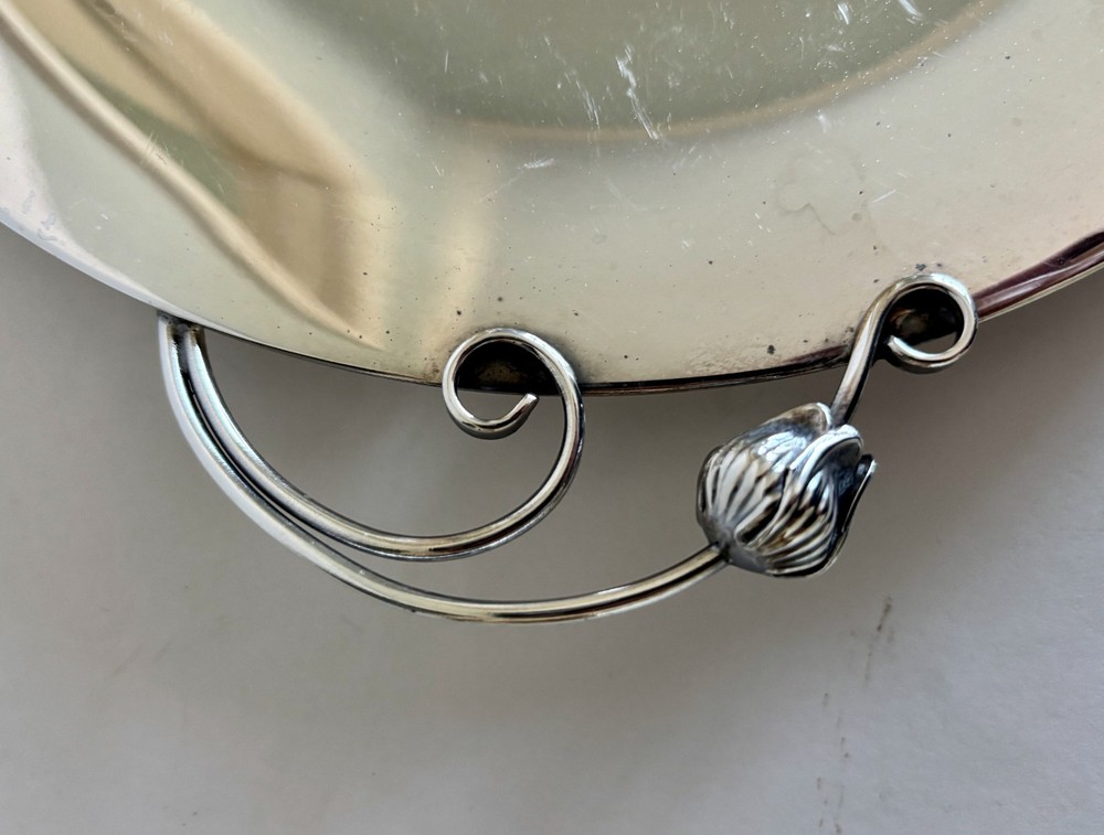 E Dragsted Danish Silver-plated 12.5" Dessert Serving Plate Made in Denmark