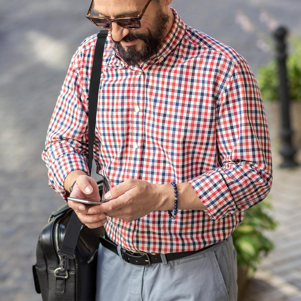 Black Adjustable Shoulder Straps with Clips, Replacement Crossbody Strap for ...