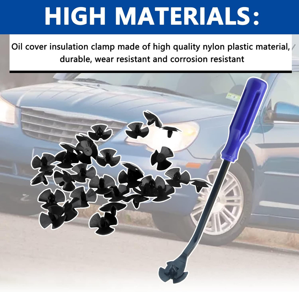 30Pcs Hood Insulation Retainer Clips Replace 4878883Aa,Nylon Clip Compatible wit