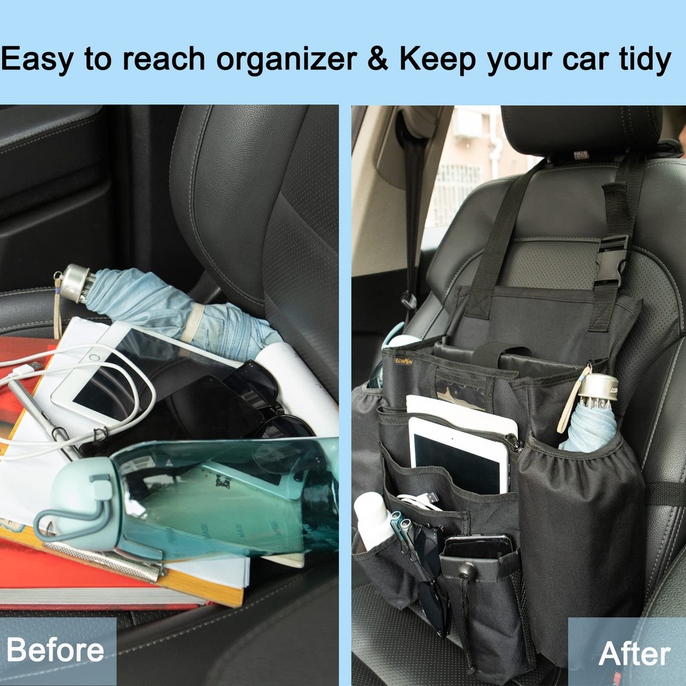 Car Front & Back Seat Organizer With Dedicated Tablet/laptop Compartment Passeng