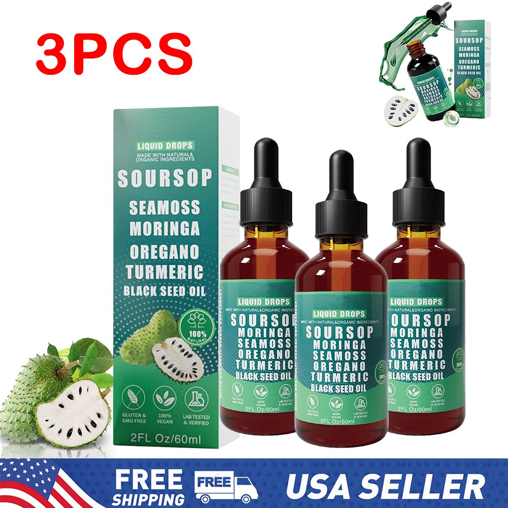 3PCS Vyxion Soursop Bitters Liquid Drops - Immunity, Liver, Gut & Antioxidant