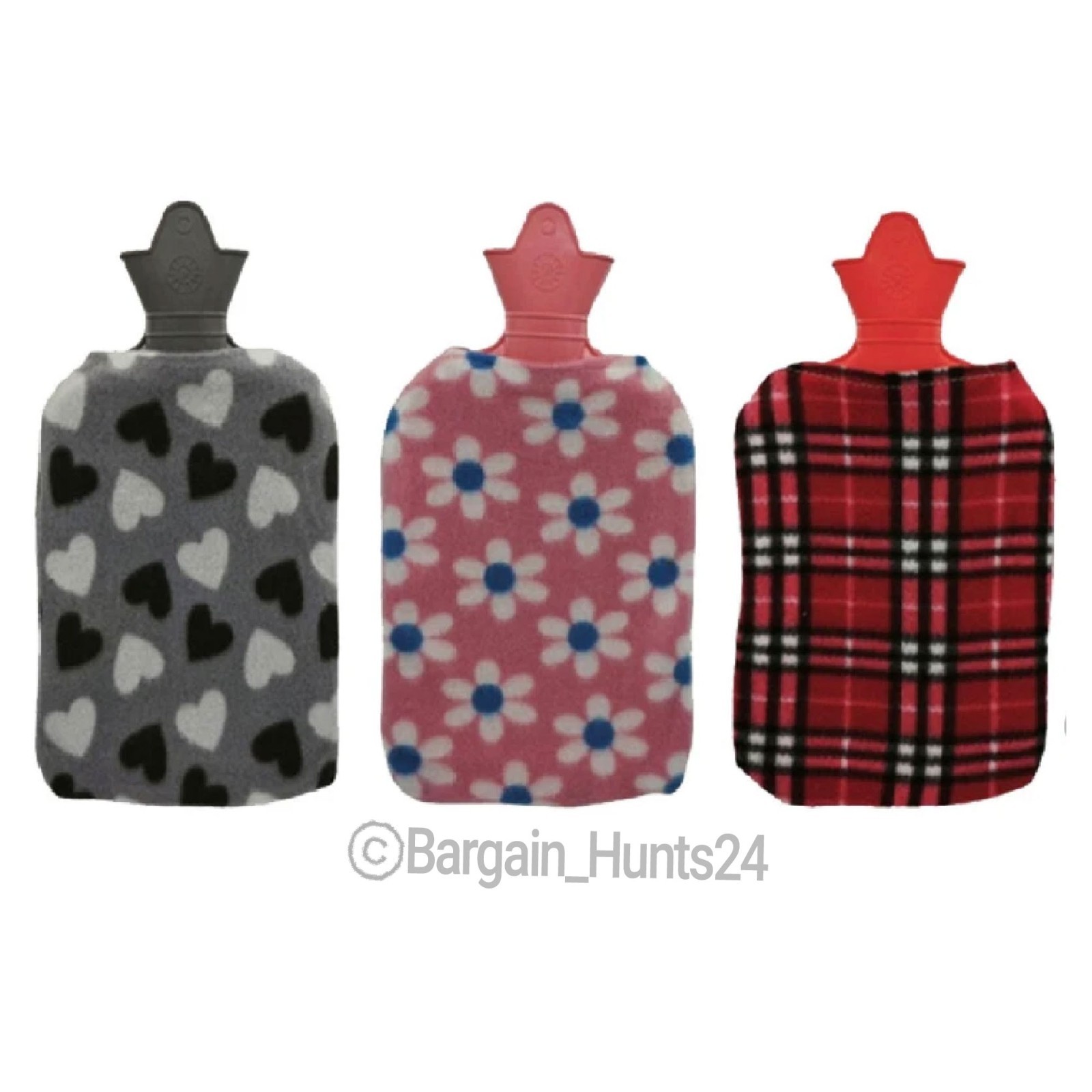 Hot Water Bottle with Plush Cover Rubber Bag For Warm Therapy 2000ml (Pack of 1)