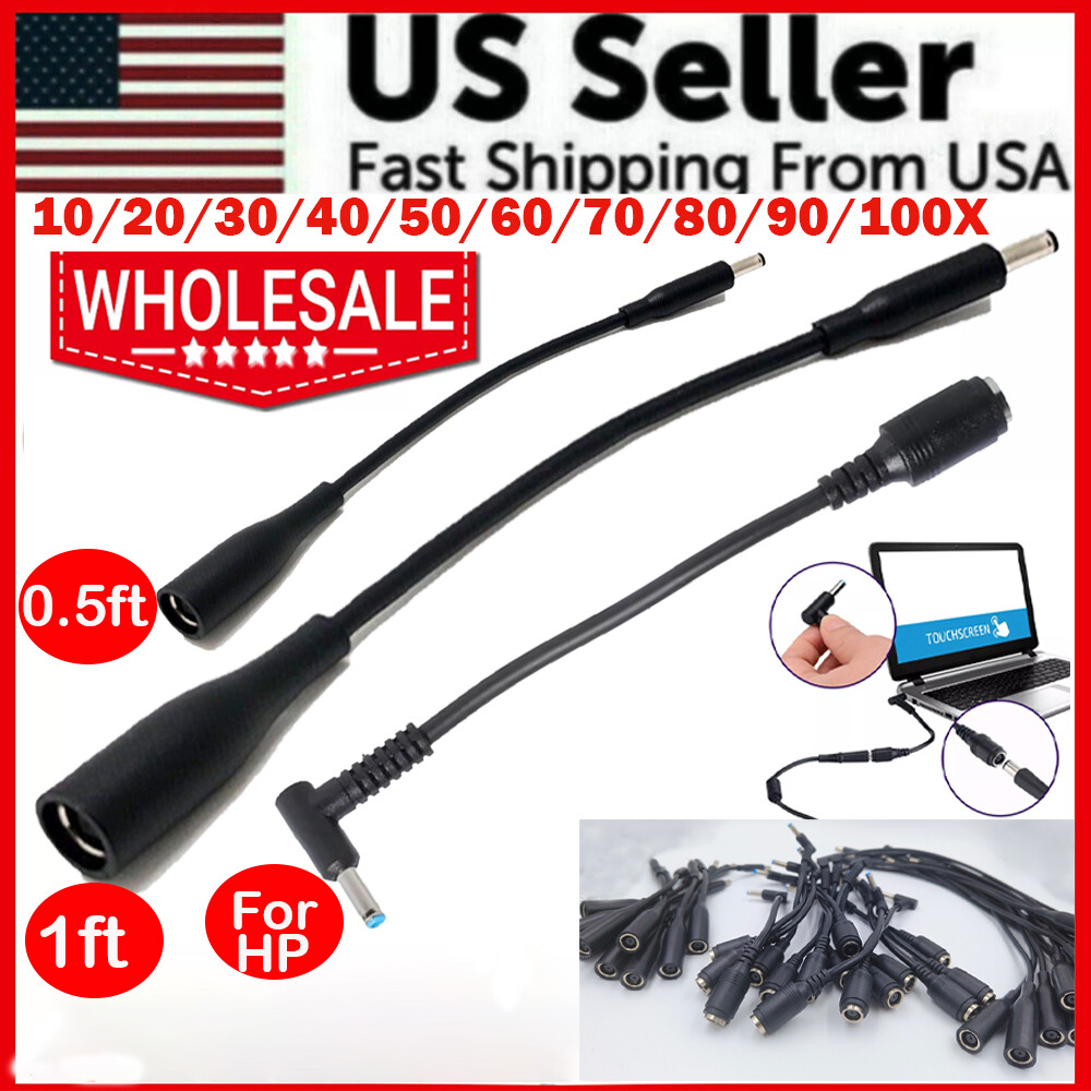 LOT DC/AC Power Charger Converter Adapter Cable 7.4mm To 4.5mm For HP/Dell
