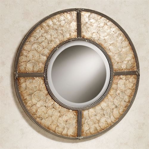 Capiz Shell Wall Mirror Gold