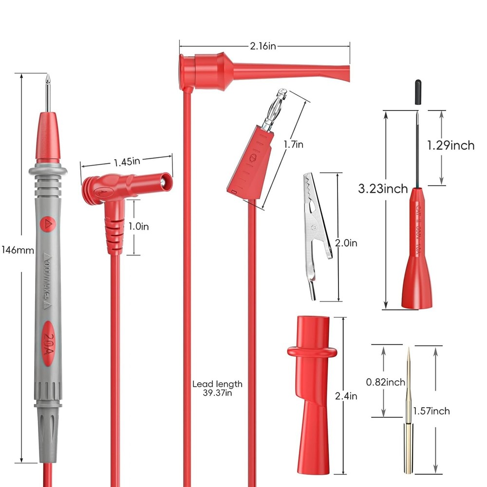 Versatile 13PCS Multimeter Leads Set with Alligator Clips & Precision Tweezers