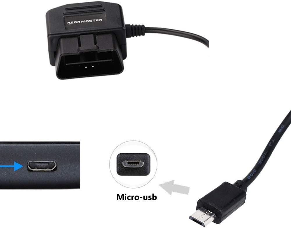 OBD Power Cable for Dash Camera, 24-Hour Surveillance