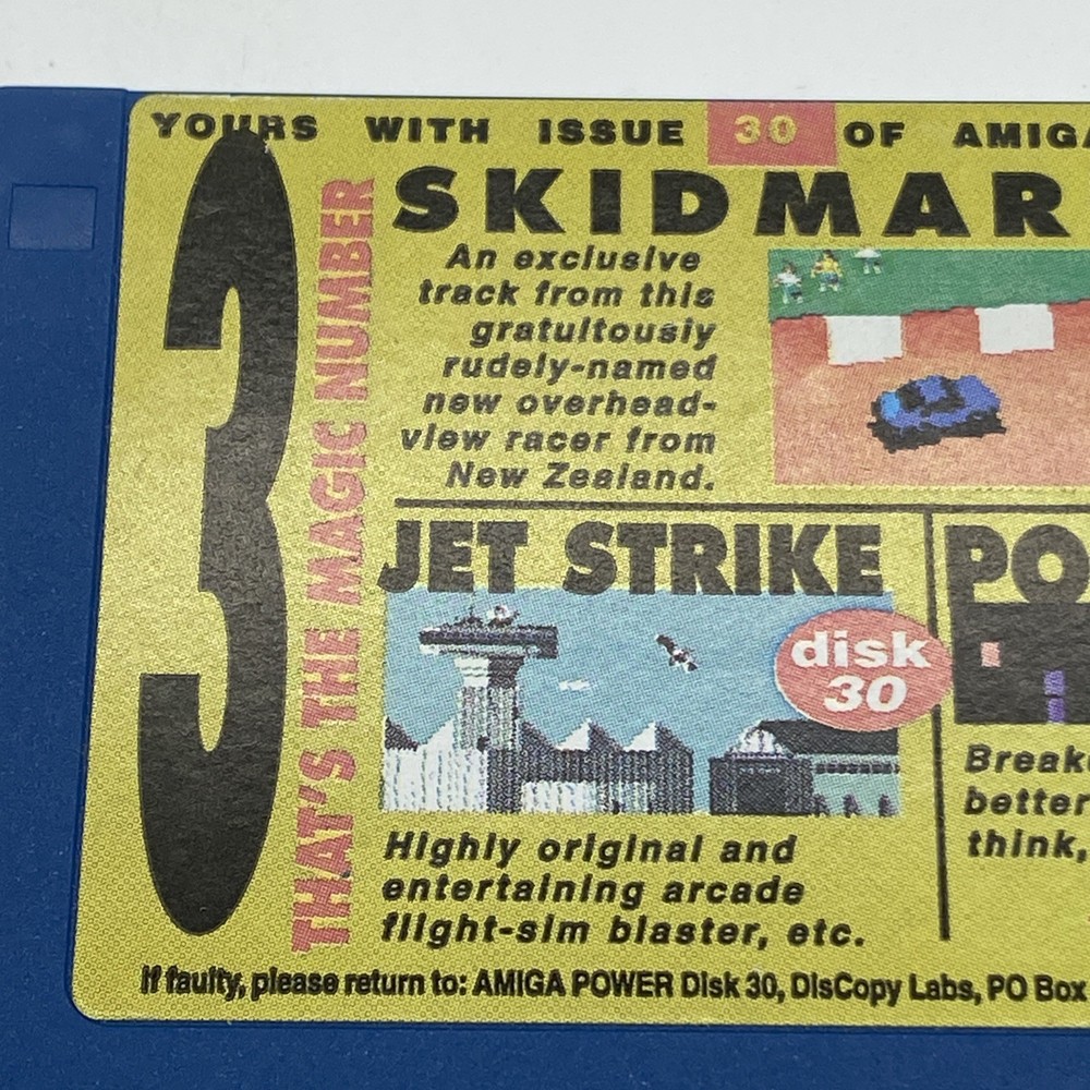 1993 Skidmarks Jet Strike Poing Floppy Disk VTG PC games untested