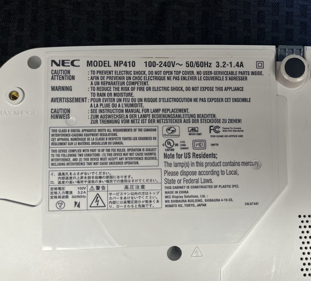 White NEC LCD Projector