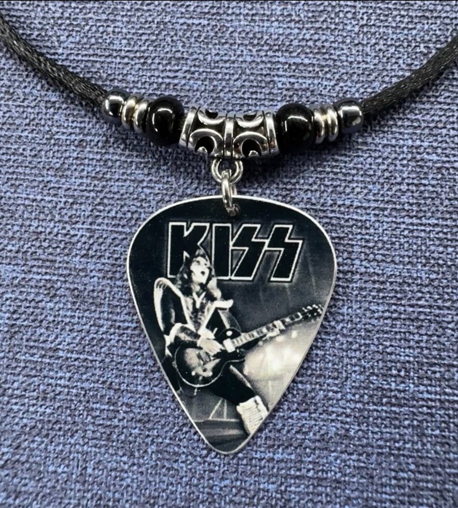 Handmade KISS Ace Frehley aluminum Guitar Pick Necklace