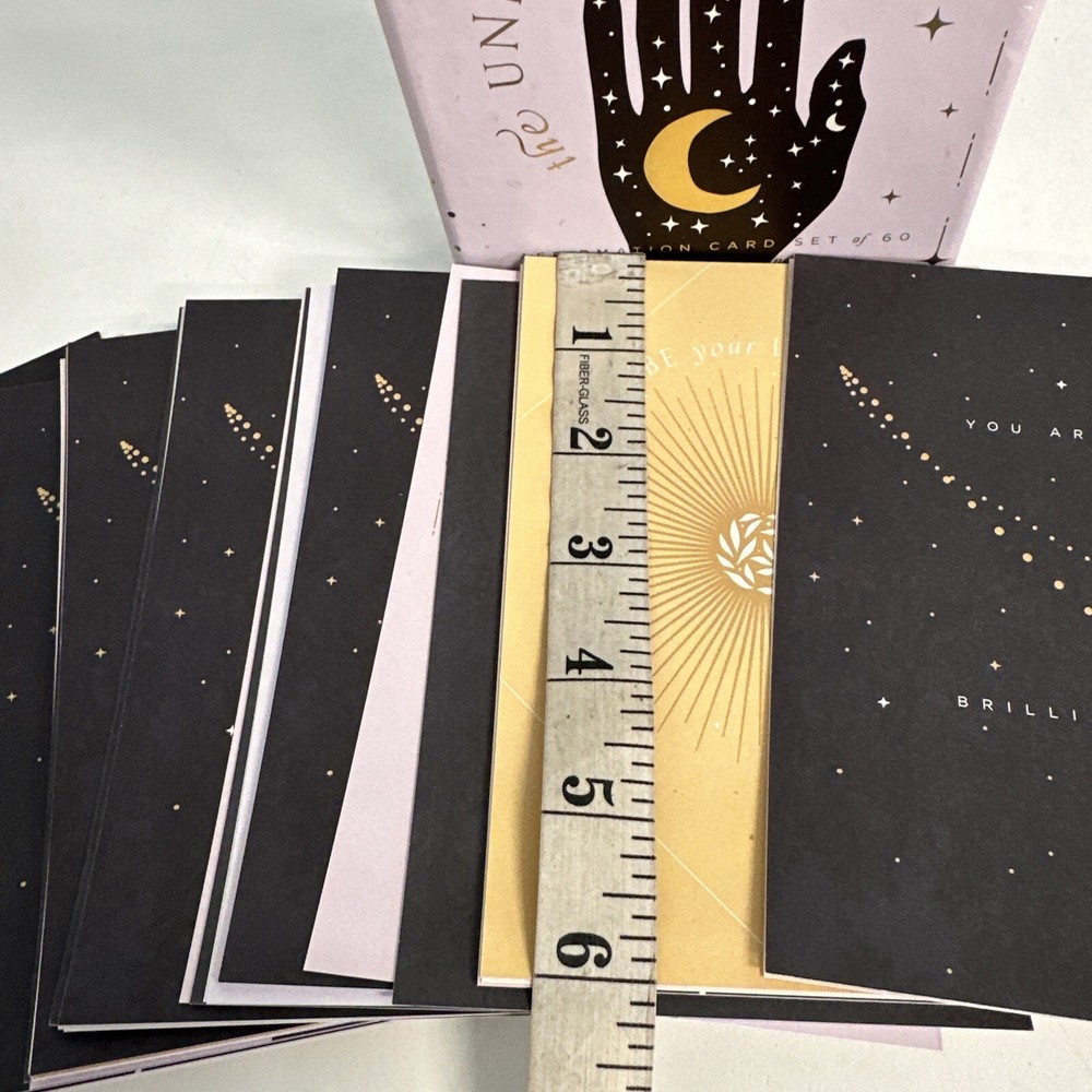 Affirmation Card Set (Missing Wood Block Stand (READ/ issues) 60 Count Notecards