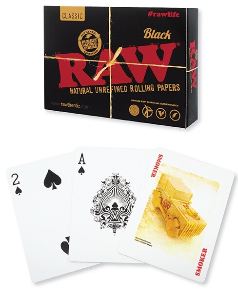 New! RAW Rolling Papers BLACK PLAYING CARDS - LIMITED EDITION -